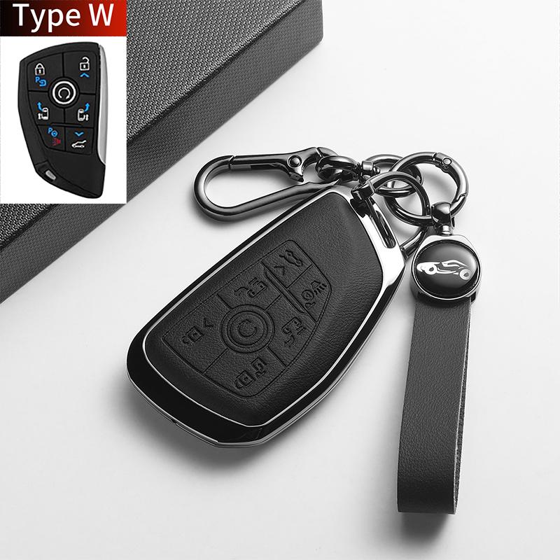 Leather Metal Car Key Case For GL8 PHEV Century Automobile Smart Remote Key Protector Shell Holder Decorative Accessories