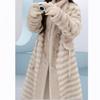 Chinchilla imitation mink fur integrated coat long over knee fur fur coat