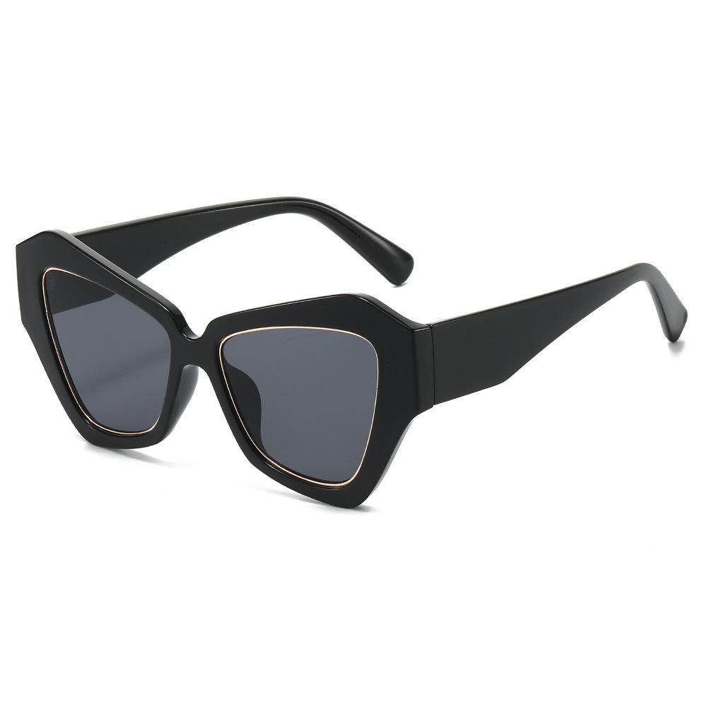 New Retro Fashion Gradient Cat Eye Large Frame Women Sunglasses  Personality Leopard Trend Men Street Shooting Glasses Uv400