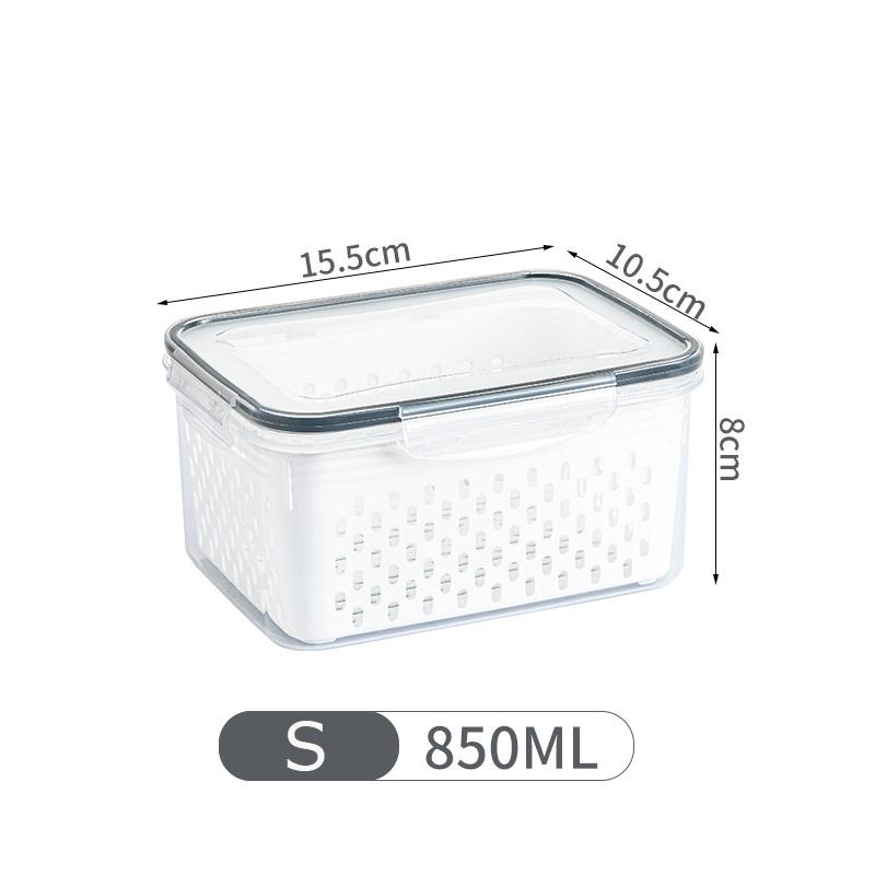

Fridge Food Storage Container Set with Lids with Strainer Kitchen Storage Boxes Fruit Vegetable Organizer