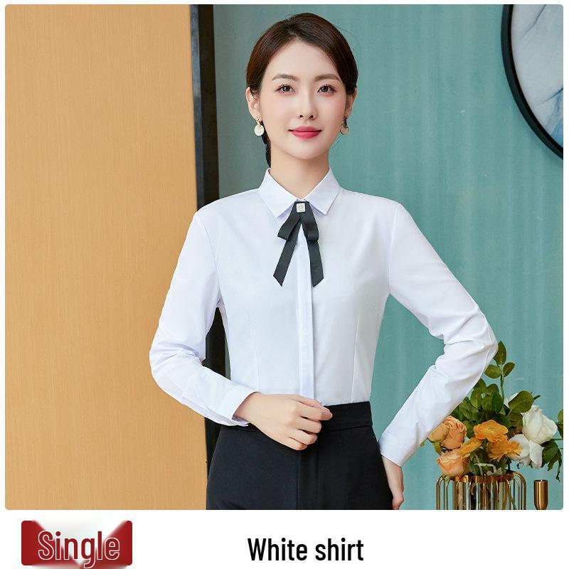 Women's 2023 Autumn Professional Long-Sleeve White Shirt