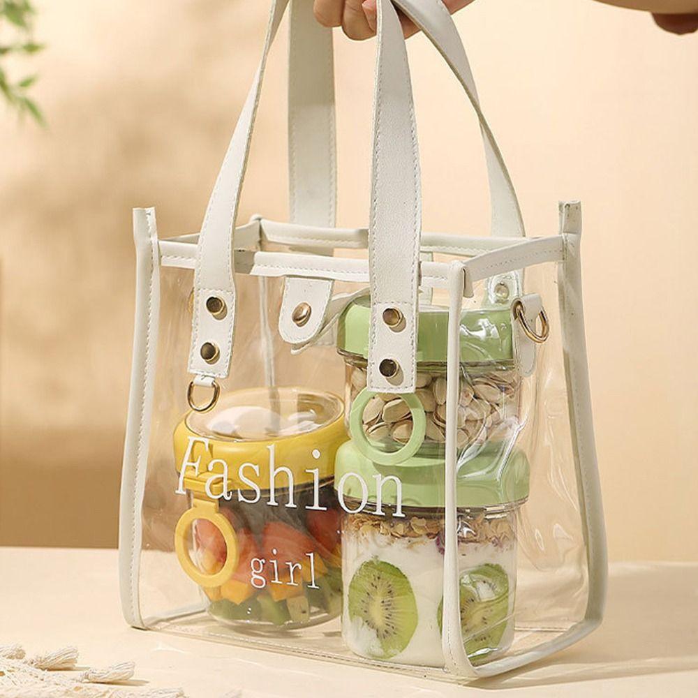 Large Capacity Overnight Oats Jars With Lids and Spoons Cereal Storage Can New Yogurt Containers