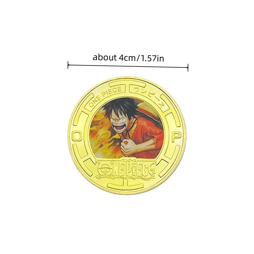 Anime Collectible Coins Set Luffy Chopper Commemorative Gold Colored Metal Coins Merchandise Children's Gift Toy Fans