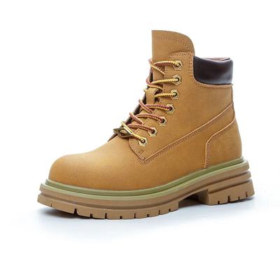 Britische Plateau Rindsleder Herren Motorradstiefel Designer Weichsohlen Herbst Winter Schuhe für Damen Mode Arbeitsstiefel Unisex
