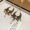 Bohemian color moon sequins fringed earrings ethnic style creative niche earrings temperament fashion earrings