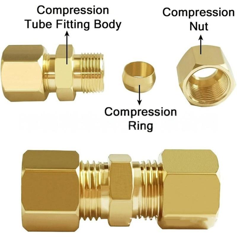 10 Stück Bremsleitungs-Adapterfittings 4,75 mm Bremsleitungsverbinder Kompressionsrohr-Fitting-Sortiment für Fahrzeugreparaturen