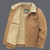 Corduroy Jacket Men Winter Thick Warm Parkas Coats Male Casual Multiple Pockets Oversized Fleece Jackets Mens Solid Clothing
