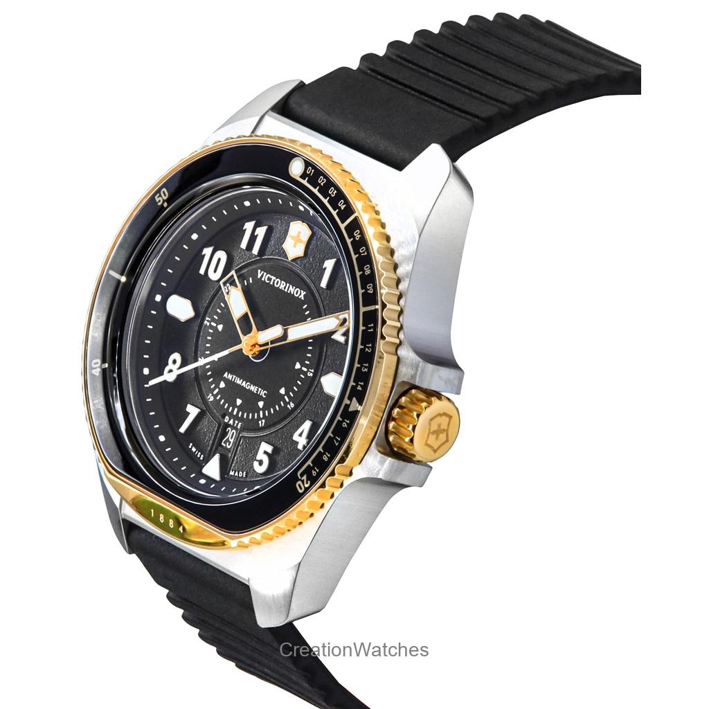 Victorinox Journey 1884 Rubber Strap Black Dial Quartz Diver's 242014 200M Men's Watch