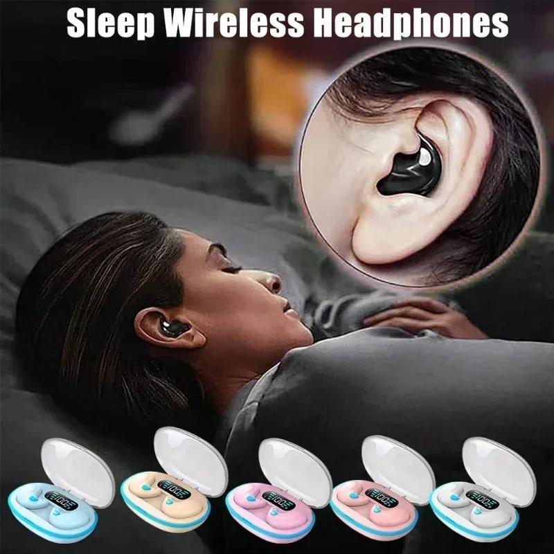 X55 Schlafkopfhörer Kabellose Mini-Kopfhörer Für die Arbeit TWS Bluetooth-Ohrhörer Stereo Versteckte Headsets mit Mikrofon HD-Anruf Sport