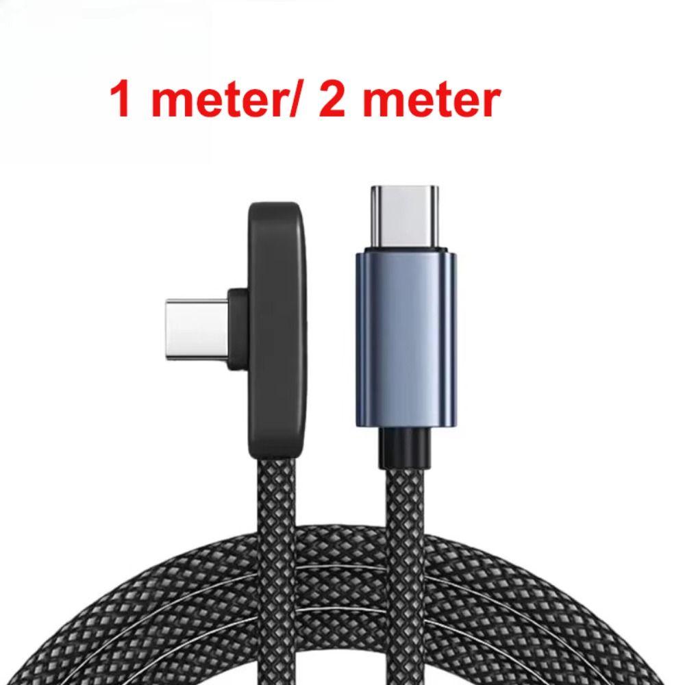 90 Degree 100W Super Charging Cable Type-C To Type-C Data Transfer Cables Portable Type C Cable