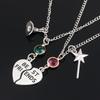 Enchanted Witch's Good Friend Bestie Bracelet with Magic Hat, Staff, and Crown Necklace