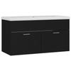 VidaXL Sink Cabinet with Integrated Sink, Sink Unit with Storage, Bathroom Vanity Cabinet, Black 3070839