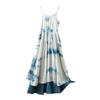Yunnan Dali Tie-Dye Blue Spaghetti Strap Dress - Women's Resort-Style Fashion