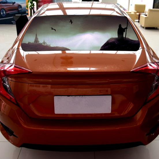 

Наклейка на окно автомобиля, реалистичная тонкая работа, большой размер, автомобильный сюрприз, 3D заднее лобовое стекло C