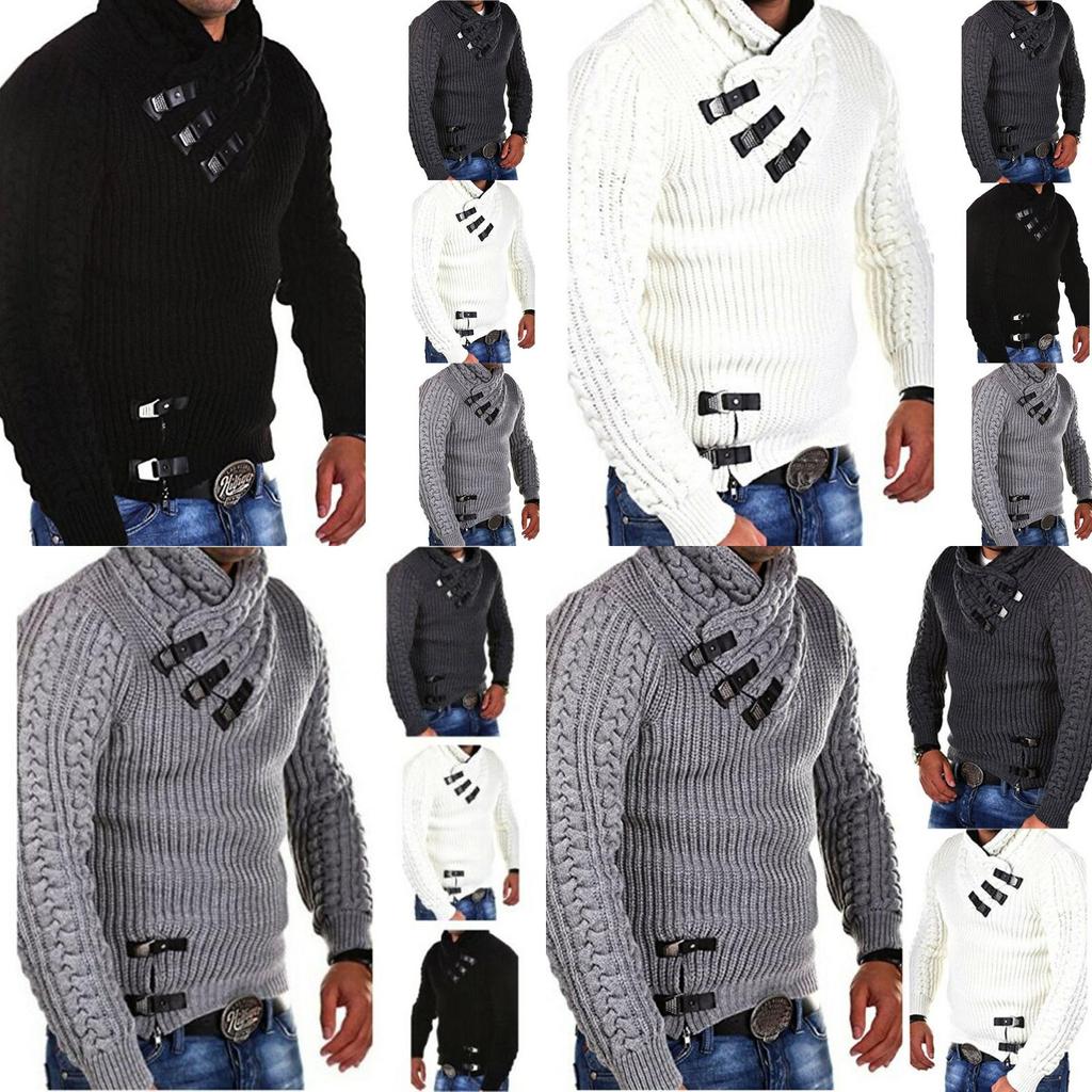Mens Flower Twist Winter Sweater Knitted Sweater Pullover Jacket Coat Wear Knit