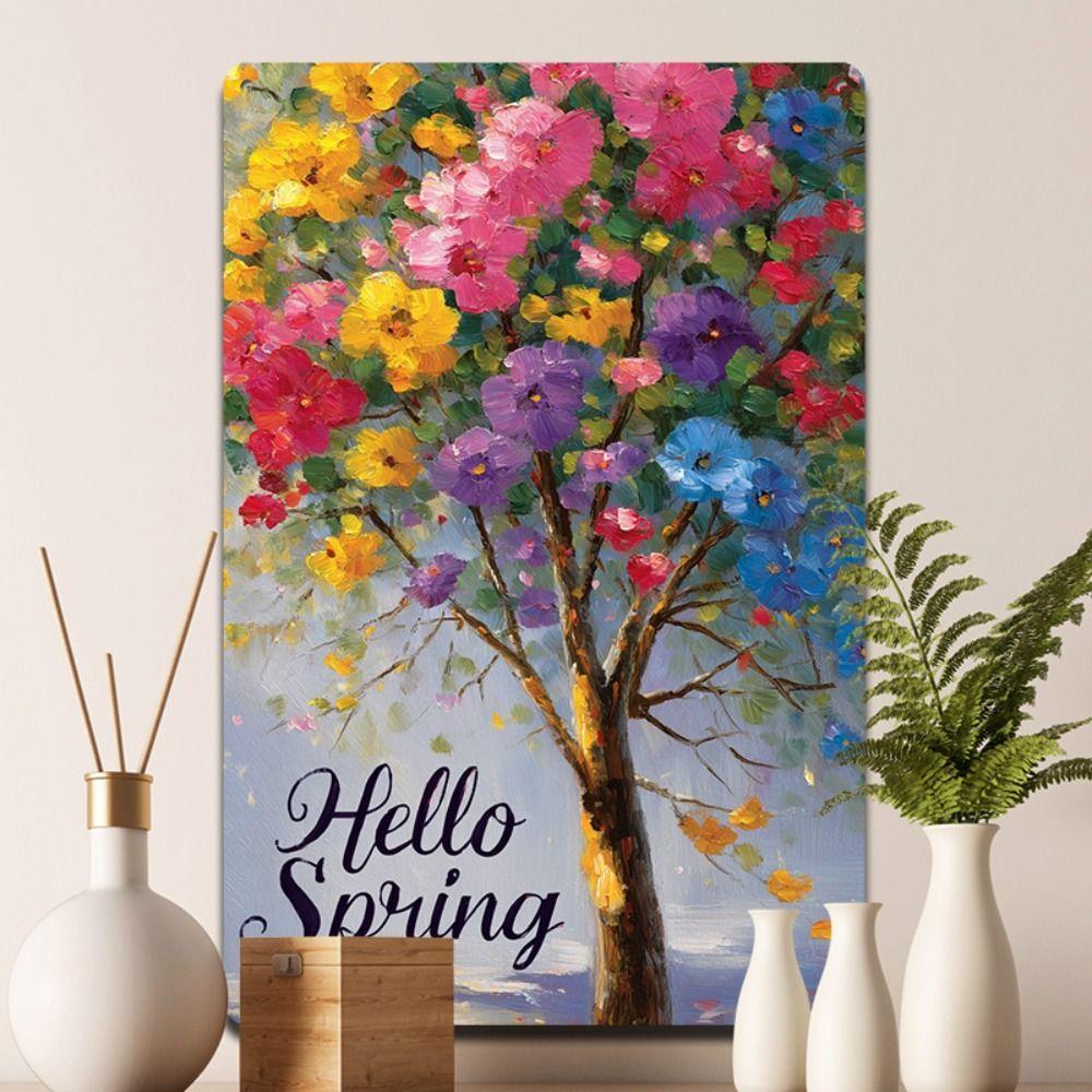 Vintage Metal Tin Sign Easter Bunny with Eggs Wall Decor Home Kitchen 20x30cm