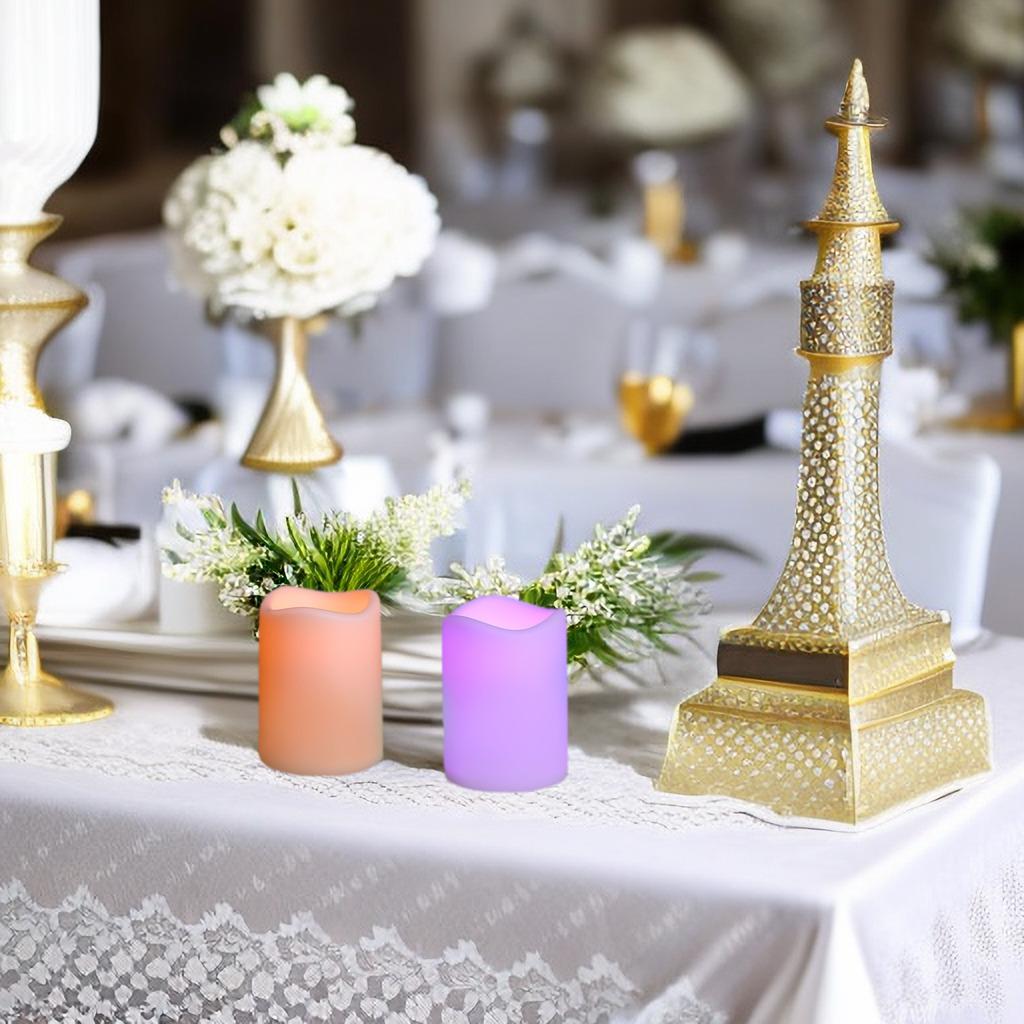 6pcs LED Candles,Battery Operated, Flameless Colorful Party Votive Candles, Home Decor, Timer Remote, Electric Candle Light Lamp