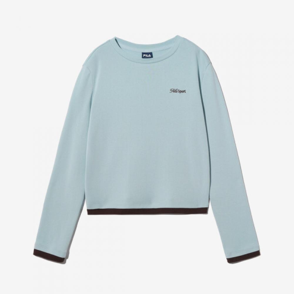 Fila Women S Layered Long Sleeve T ShirT fS2rlh1152f Lbu Blue/W95