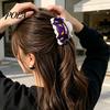 Shark Hair Claw Back Head Claw, Reinforced Clip with Elastic Base, Halloween Skull Festive Pumpkin Bat Patterns for Bun Half-Tied Style Colorful