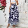 Tooxika New Printed Ethnic Style Half Skirt, Holiday Casual Large Swing Long Skirt