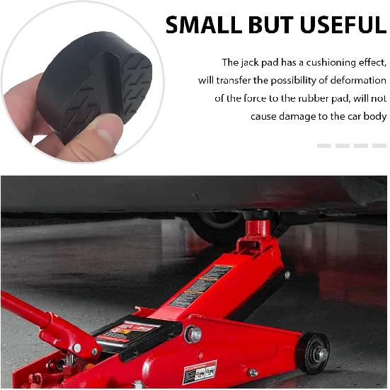 2 PCS Jack Pads, Trolley Floor Jack Disk Rubber Pad Extension for Pinch Weld Side, Universal Slotted Frame Rail Pinch Welds Protector for Floor