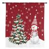 Snowman Christmas Tree Snowflake Red Sheer Curtains for Living Room Decoration Window Curtains Kitchen Tulle Voile Curtains