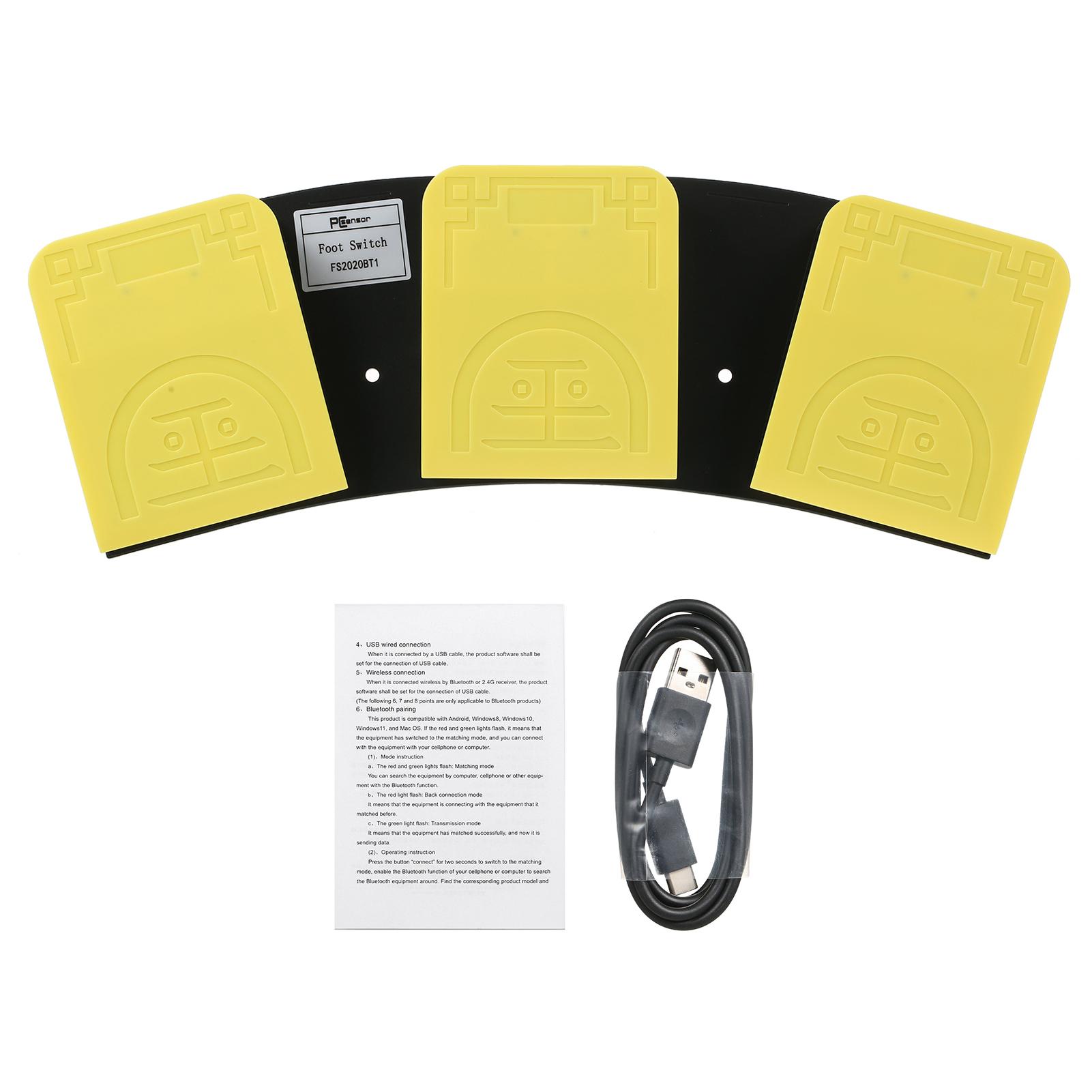 FS2020 1 Triple Foot   Multifunctional Customized Foot Pedal USB+  Dual-mode Connection Mechanical   Wide Application