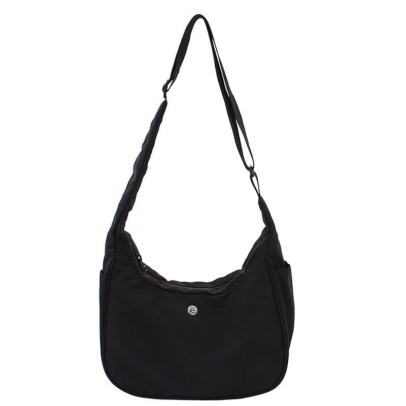 

Nylon women s bag, ultra-light, fashionable and versatile, large-capacity fashionable one-shoulder crossbody handbag, dumpling bag. One Size чёрный