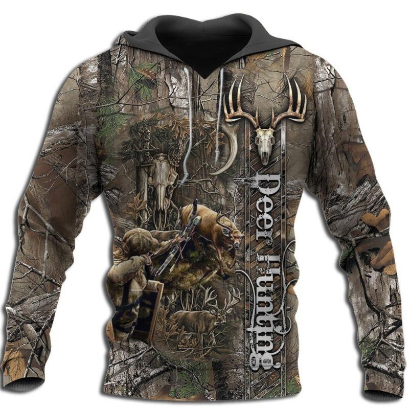 Erkek Kapüşonlular Av Grafikli Kamuflaj 3D Baskılı sweatshirtler giyim Harajuku Moda Kapüşonlu Sonbahar Uzun Kollu Kapüşonlu Erkekler İçin