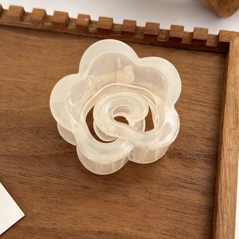 Translucent Color Flower Bow Heart Shape Hair Claw Grab Clips for Womens Girls Elegant Hairpins Crab Barrettes Fashion Headdress