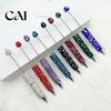 Crystal Diamond Gel Pen Beadable Pens, Bling Rhinestone Beaded DIY Bead Pen, Shaft Decorative Craft Black Ink Ballpoint Pens for Decorations