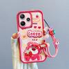 KEYSION Shockproof Case for Redmi 12 4G 5G with Lanyard Silicone Cute 3D Cartoon Doll Phone Cover for Xiaomi Redmi 12 5G