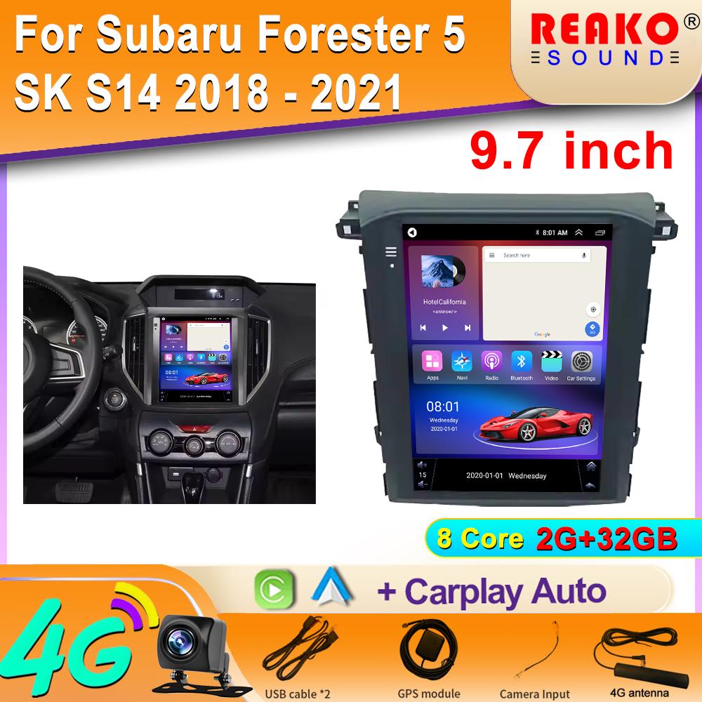 9.7 Inch IPS For Subaru XV Forester 2018-2021 Car Radio Android 14 4G WIFI Carplay Stereo 2 Din DVD Player GPS Navigation