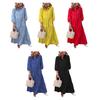 Women's 45720 Sleeve Maxi Dress Button Up Lapel Swing Dress with Pockets A-line Ruffles