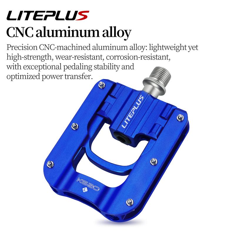 Pedal Plegable Ultraligero Liteplus K620 para Bicicleta, Aleación de Aluminio, 3 Rodamientos, Pedales Antideslizantes Doble Cara para Pedal de Bicicleta Brompton