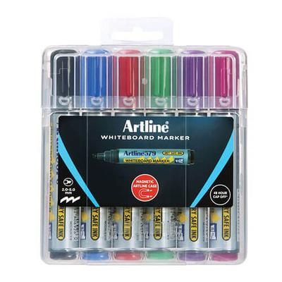 Artline Whiteboardpenna i Hårt Fodral 5mm Blandade Färger (6pk)