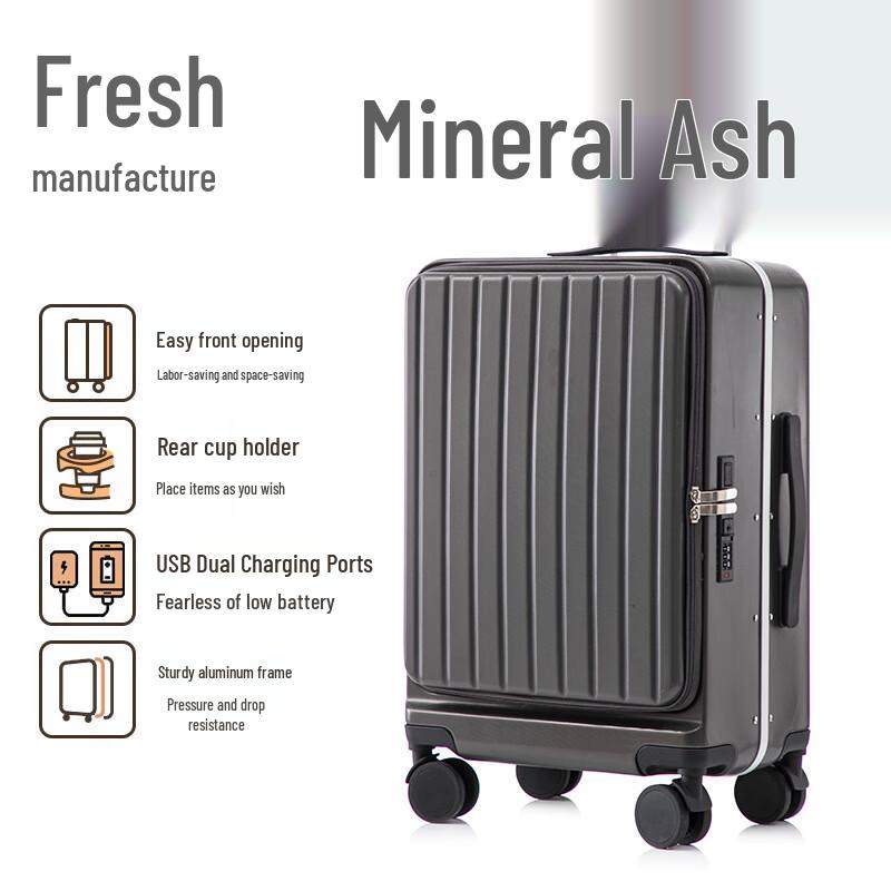 Xiaoyan Front & Side Opening Trolley Suitcase 28-inch