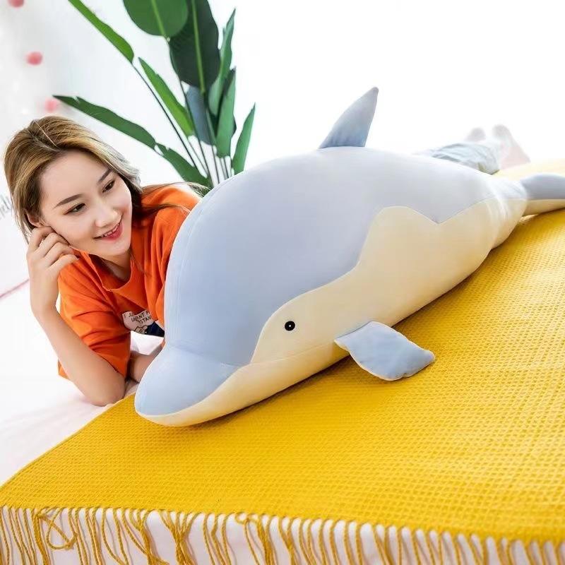Internet celebrity software dolphin plush toy doll down cotton sea creature cute doll sleeping pillow