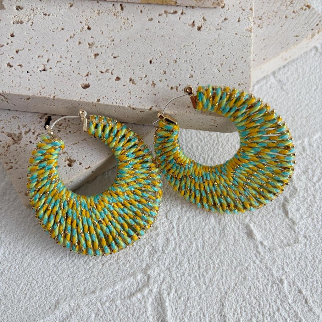 2025 Colorful Braided Wire Earrings: 925 Silver Needle, Niche Design, Light Luxury, European & American Retro Style.