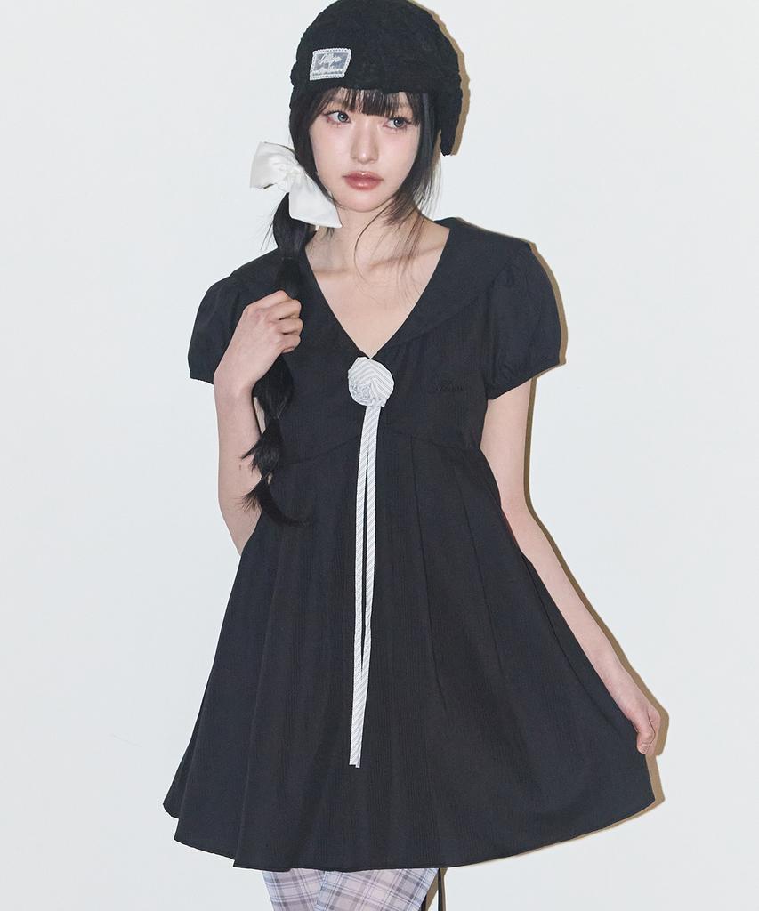 ILLIGO Sailor Collar Dress Black