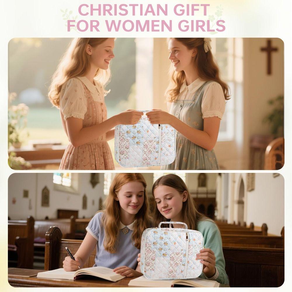 Floral Bible Cover Large Capacity Church Bag Fashion Bible Bag  for Christian Gifts