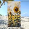 Watercolor Sunflower Beach Towel Patterned Sunscreen And Windproof Suitable For Swimming Pool Camping Travel Blanket
