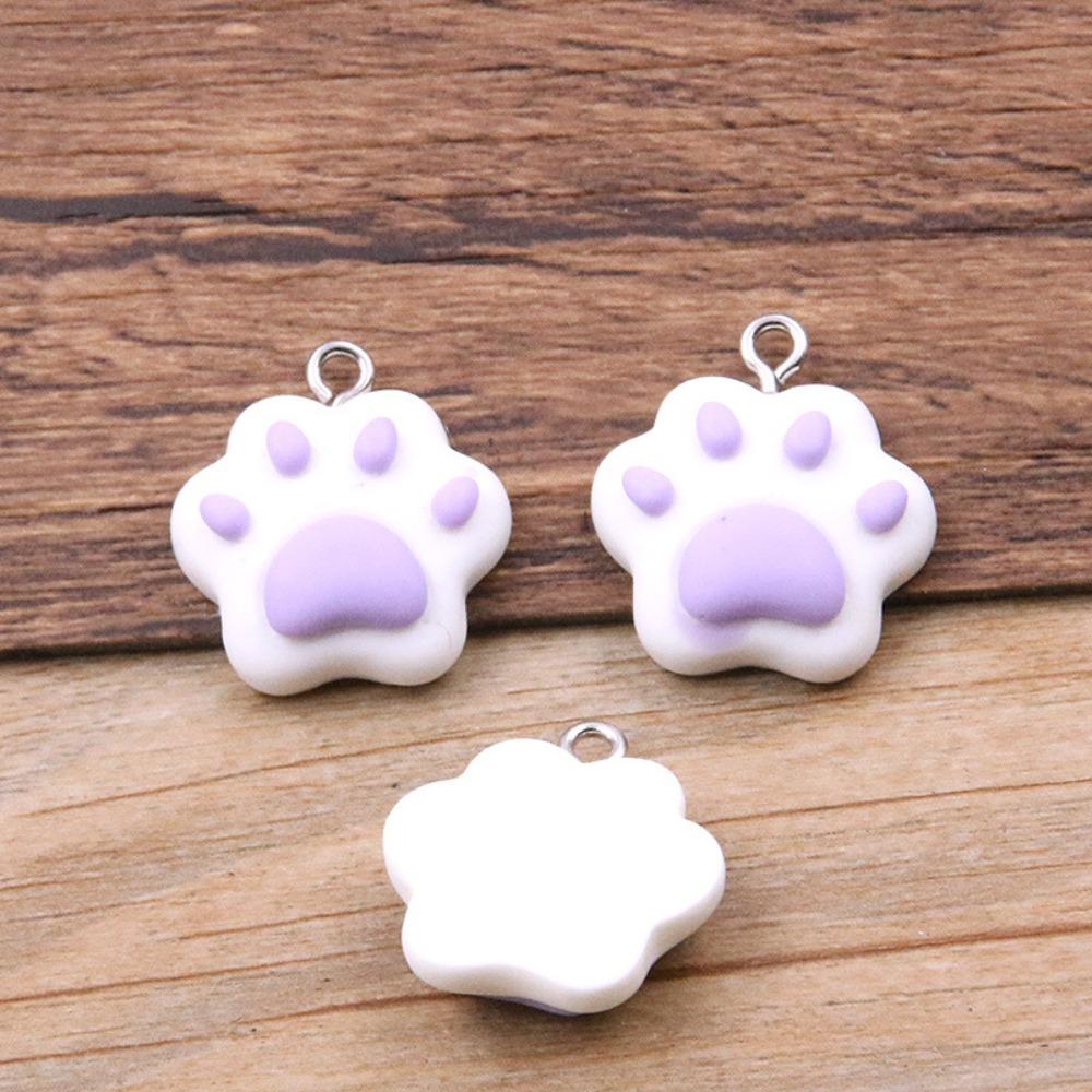 10pcs Resin Colorful Cat Claw Beads Cartoon Cat Claw Resin Pendant Bead Earring Making