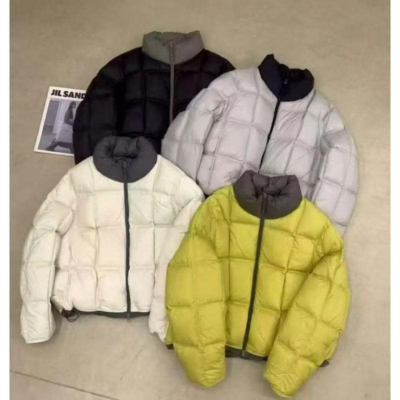 Womens Short Puffer Jacket 2026 Korean Style Thickened Stand Collar Colorblock Warm Outerwear Small Stature