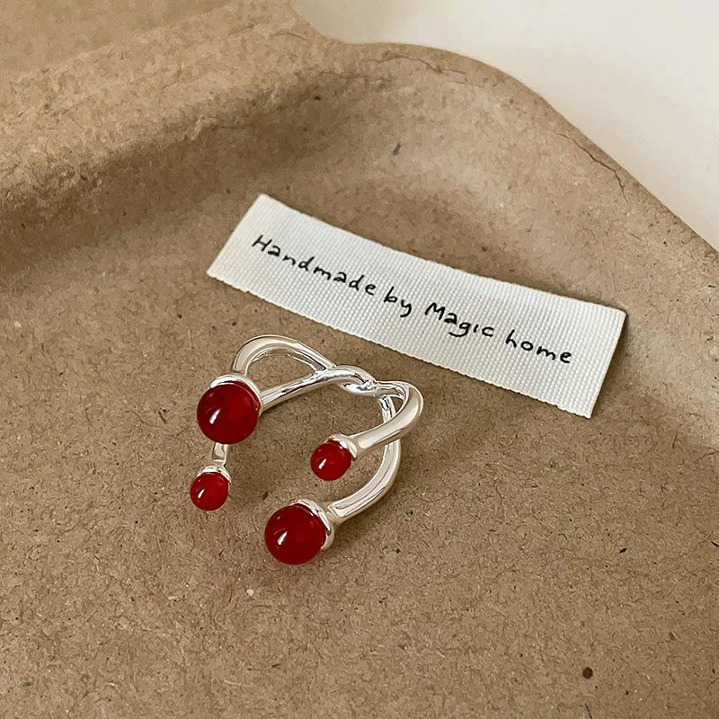 

Высококачественное металлическое кольцо с агатом и жемчугом, женское индивидуальное нишевое модное элегантное изысканное универсальное кольцо