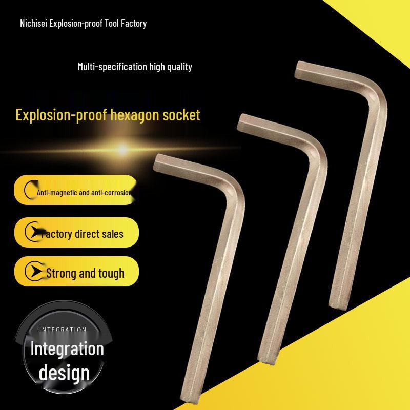 Petrochemical Gas Station L-Wrench Set: Non-Magnetic, Non-Sparking, Copper, Explosion-Proof Hex Wrenches