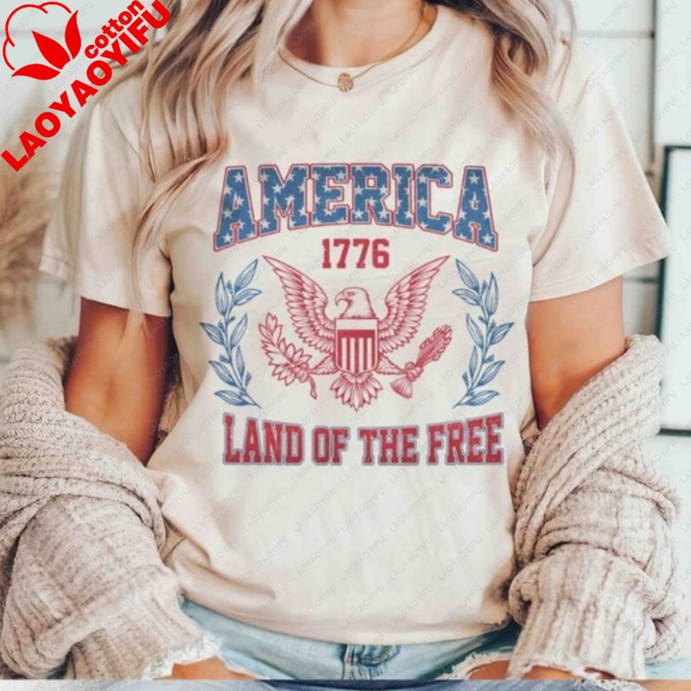 America Land Of The Free Shirt 4th Of July Tops America Est 1776 Xlothes Fourth Of July Shirt 4th Of July Independence Day Shirt