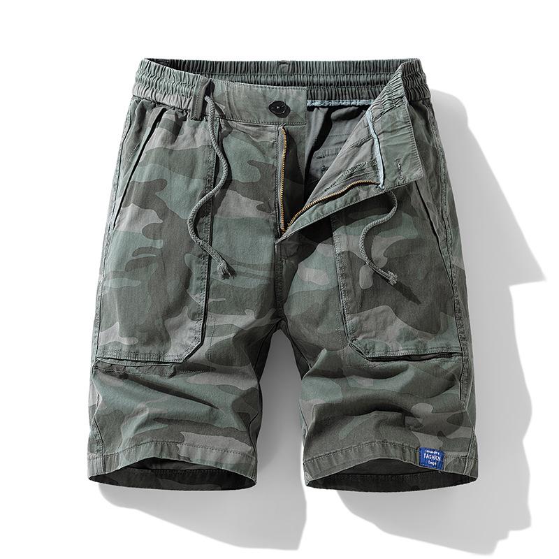 

Men s Camouflage Multi-Pocket Pure Cotton Straight-Leg Summer Casual Pants 31 серый