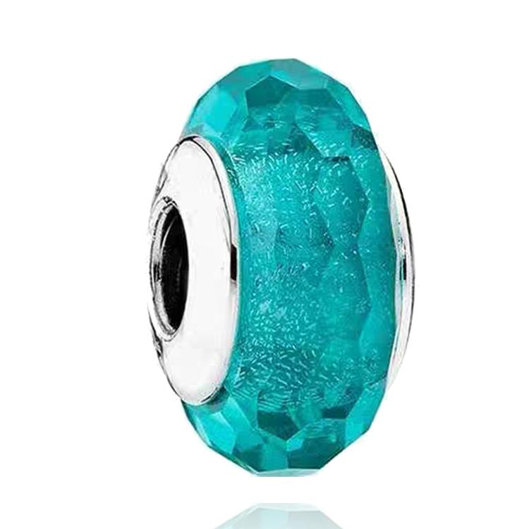 Brand New Authentic Original Copper Metal Flower and Leaf Cosmic Rainbow Charm Bead Component Murano Glass Bead Components Designed For Bracelet High