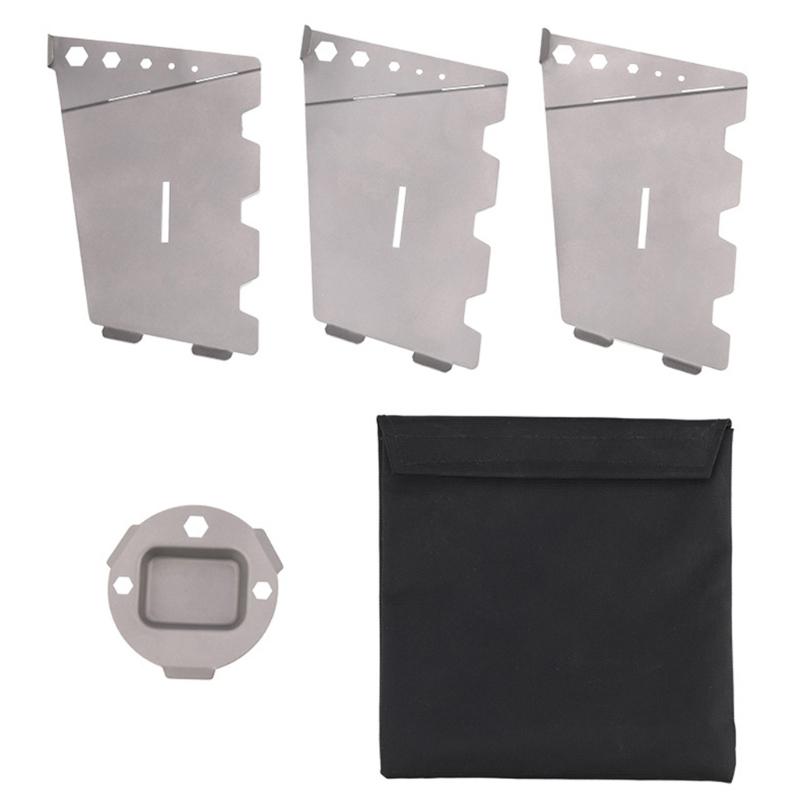 Compact Size Foldable Stove For Cooking Hiking Outdoor Light Weight Alcohols Burners Folding Stove with Side Windshield